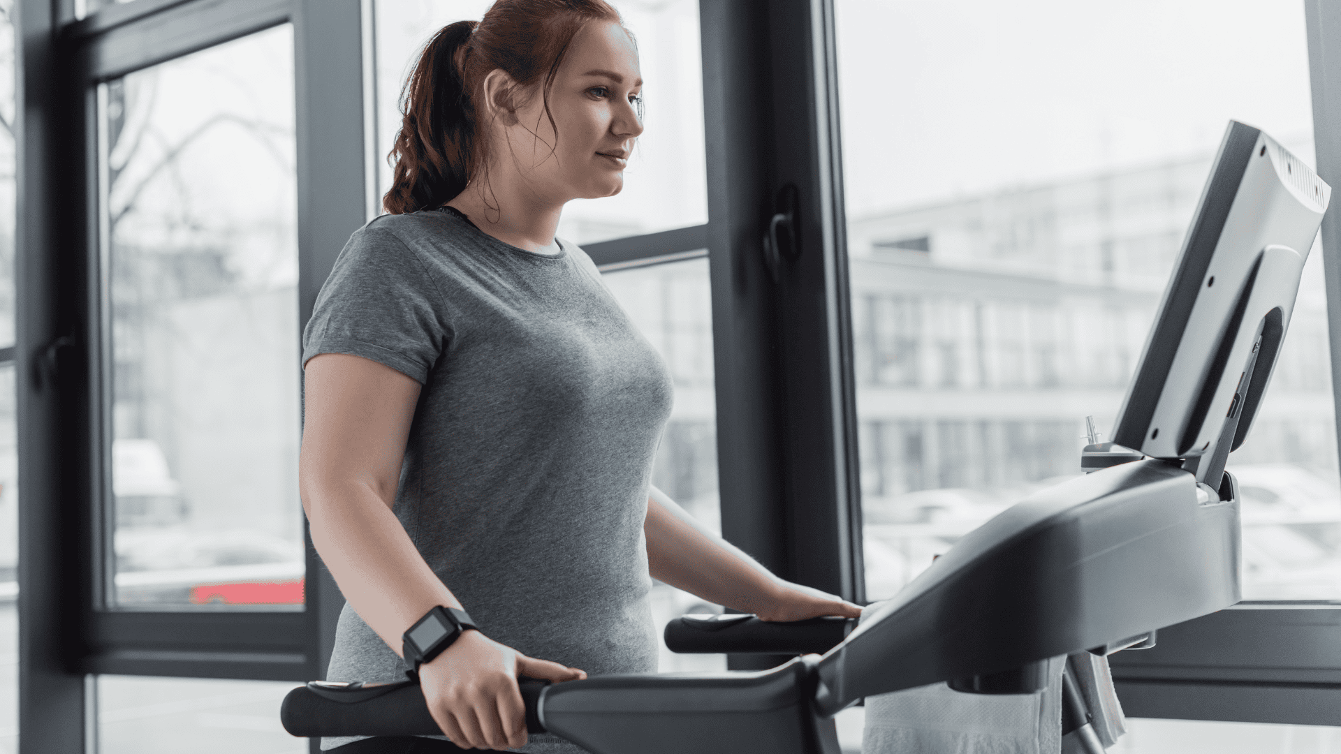 Plus Size Woman on a Treadmill Plus Size Woman on a Treadmill