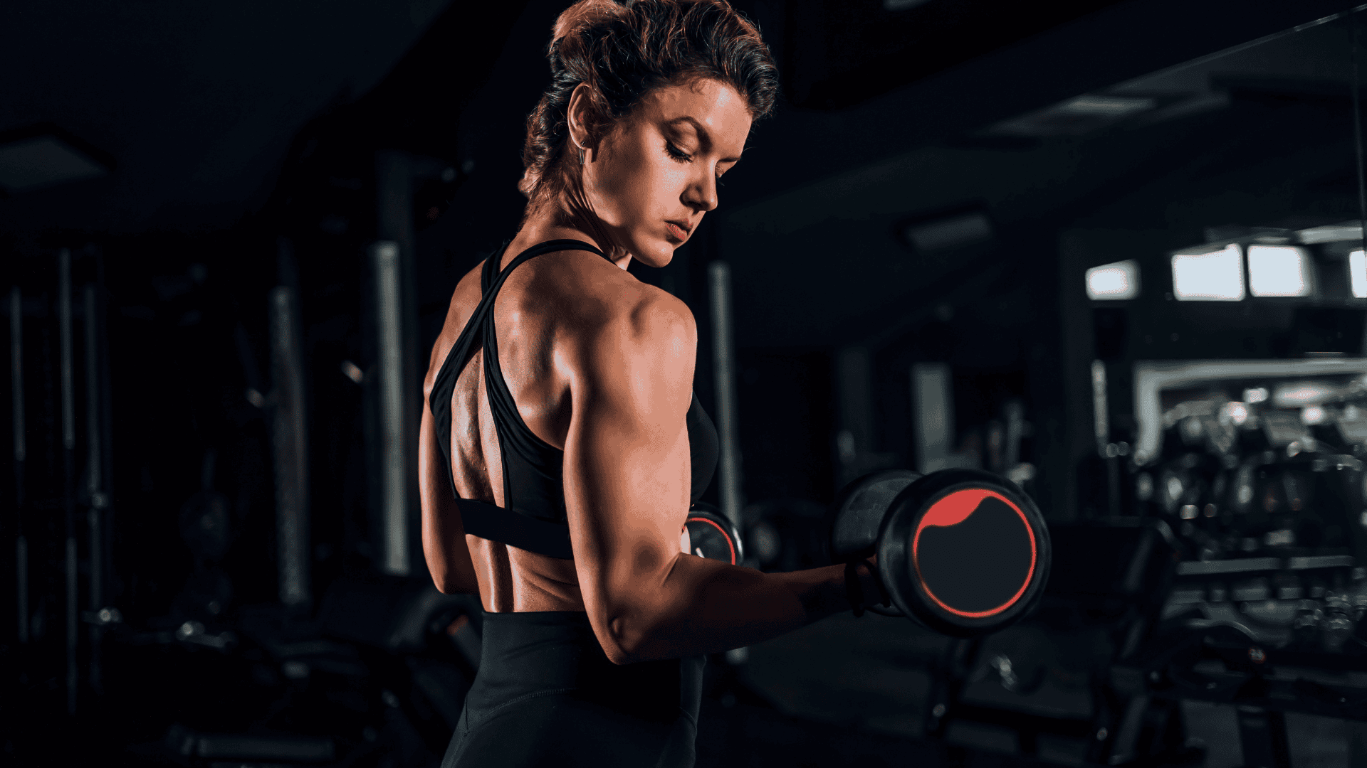 Woman working out in a gym